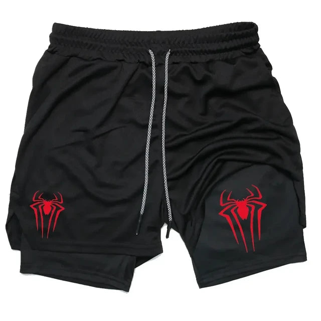 Men's spider compression gym shorts