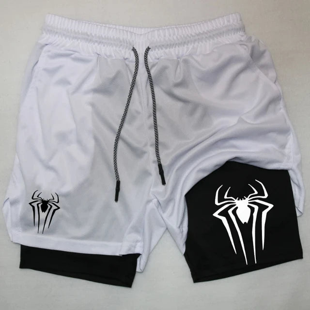 Men's spider compression gym shorts