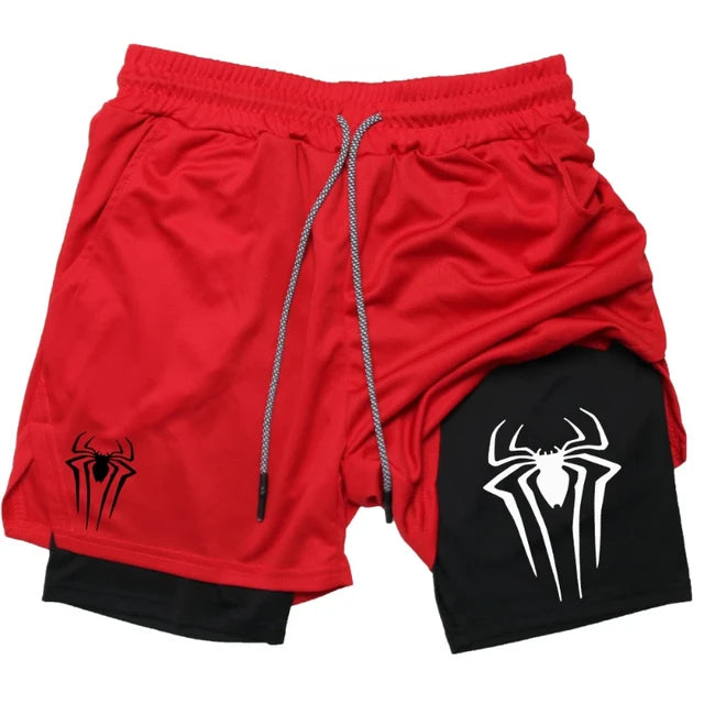 Men's spider compression gym shorts