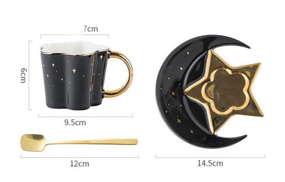 Celestial Cup With Star/Moon Saucer