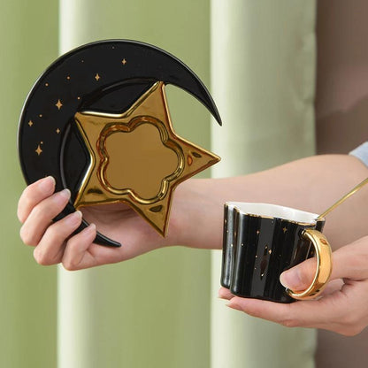 Celestial Cup With Star/Moon Saucer