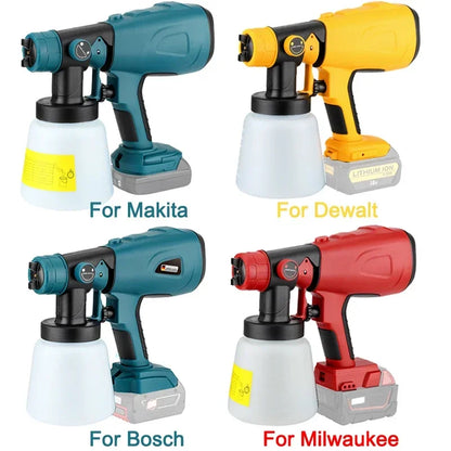 800ML Electric Spray Gun Handheld Cordless High Power Electric Paint Sprayer for Makita/Dewalt/Bosch/Milwaukee/Ryobi 18V Battery